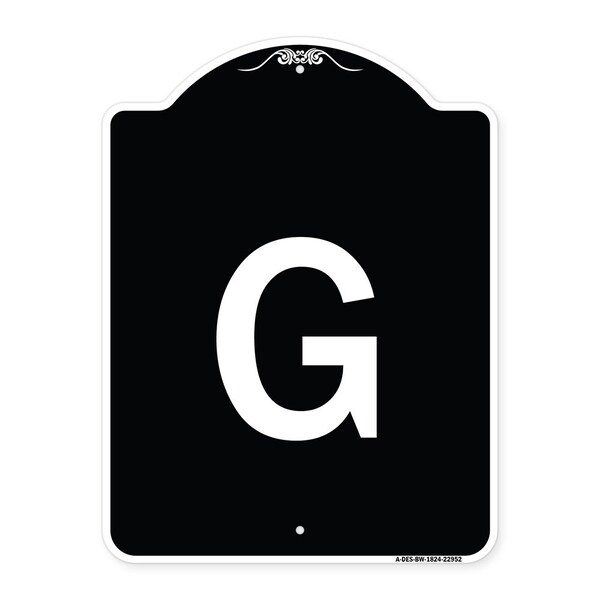 Sign with Letter G Heavy-Gauge Aluminum Architectural Sign, 24" x 18", BW-1824-22952